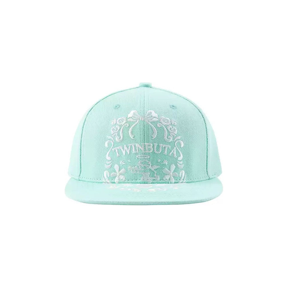 BUTA MINTS Mint Blue Embroidered Flat Brim Hat