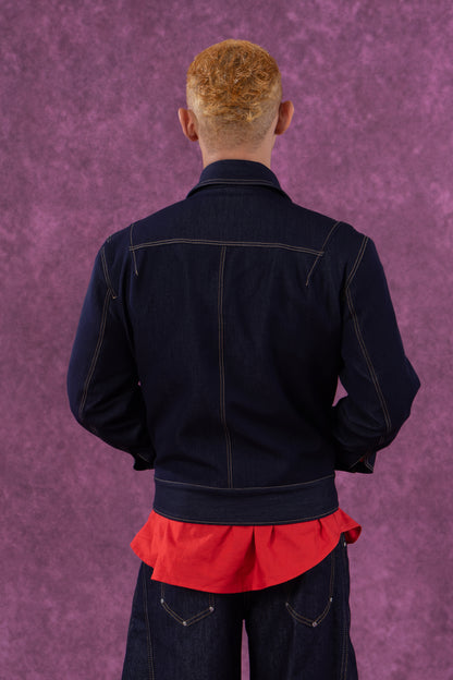 Zip-Front Denim Work Jacket