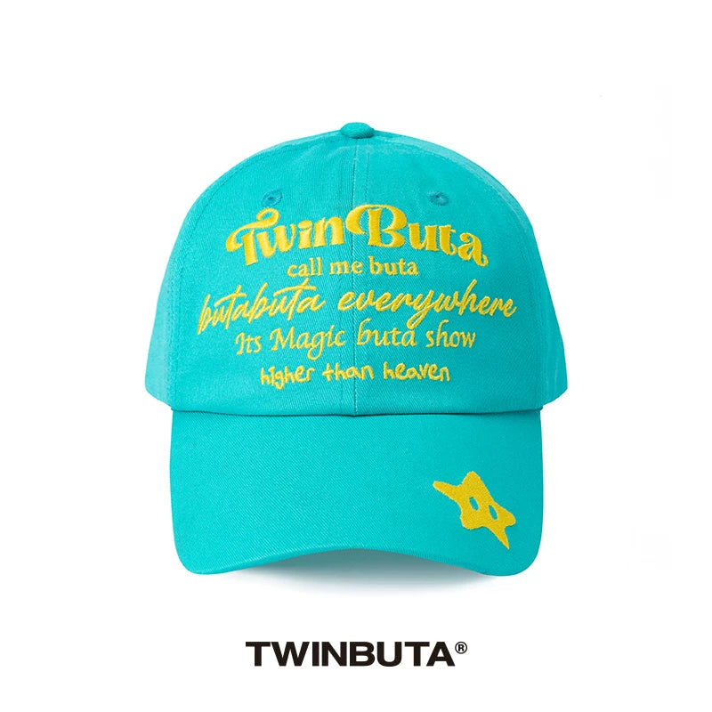 TWINBUTA Colorblock Corduroy Baseball Cap With Embroidery