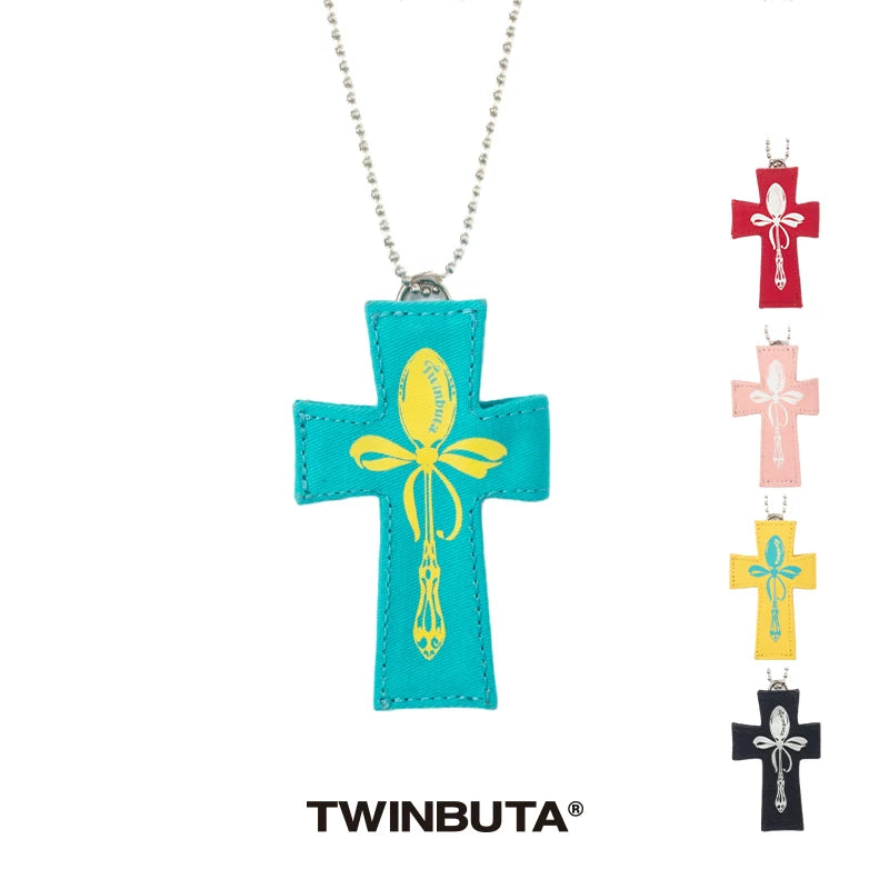 TWINBUTA Buta Cross Cross Pendant Card Holder Fashion Necklace