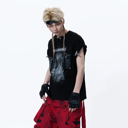 Premium Washed Short Sleeve T-Shirt — Letter Print Streetwear