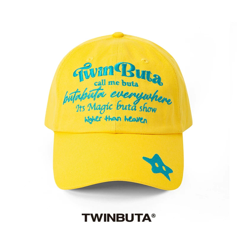 TWINBUTA Colorblock Corduroy Baseball Cap With Embroidery