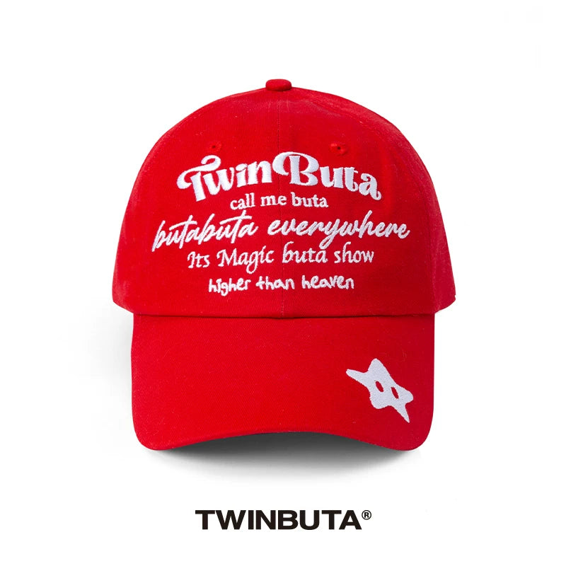 TWINBUTA Colorblock Corduroy Baseball Cap With Embroidery