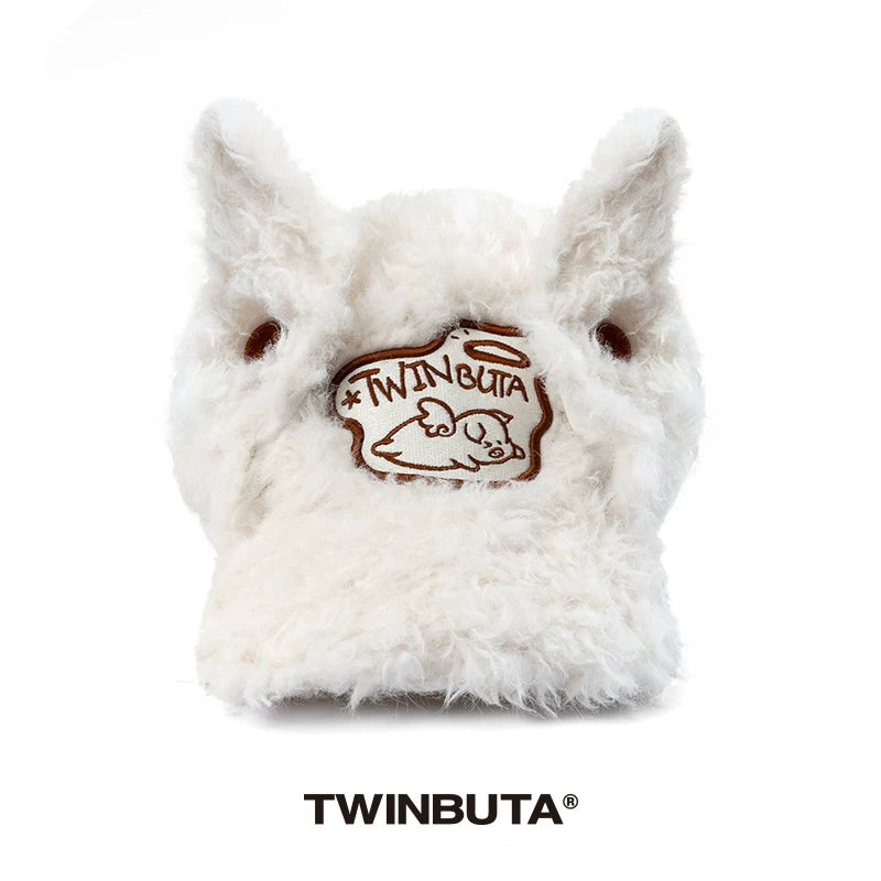 TWINBUTA BUTA HEART Embroidered Plush Baseball Cap