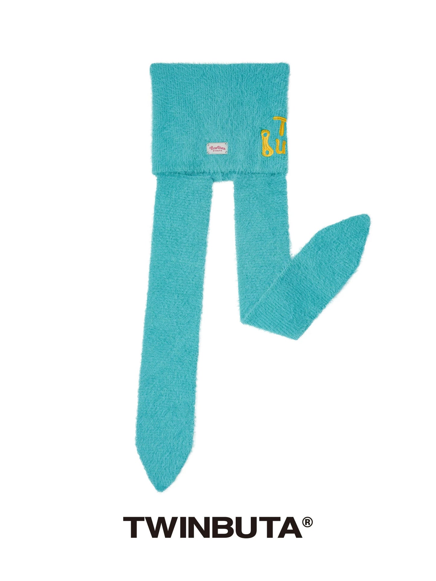 TWINBUTA BUTA KITTY Embroidered Knit Beanie Cat Ear Scarf Hat