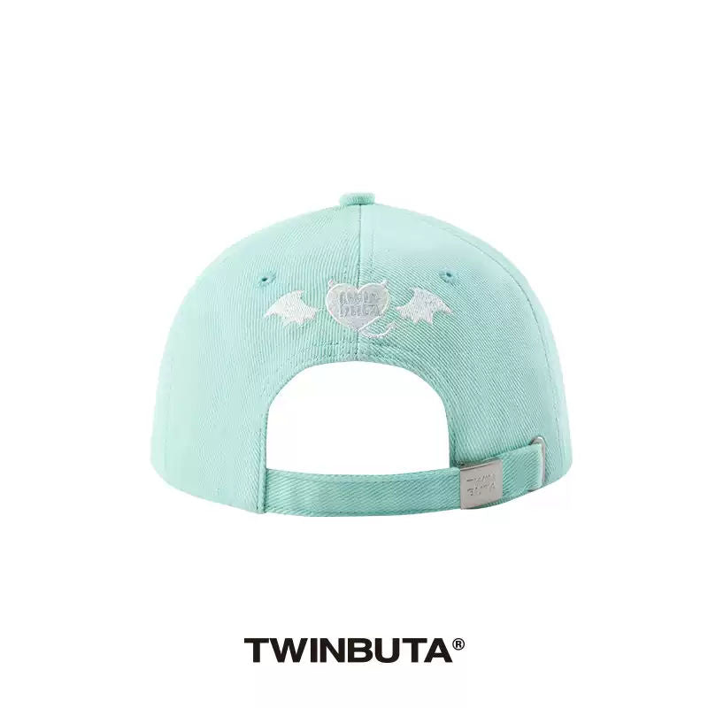 TWINBUTA BUTA MINTS Mint Blue Embroidered Flat Brim Hat