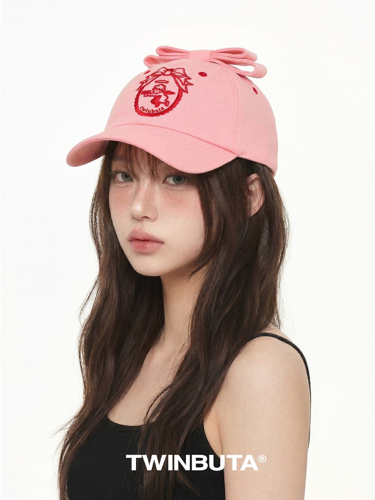 TWINBUTA Rebellious Cupid 3D Bow Contrast Embroidery Baseball Cap