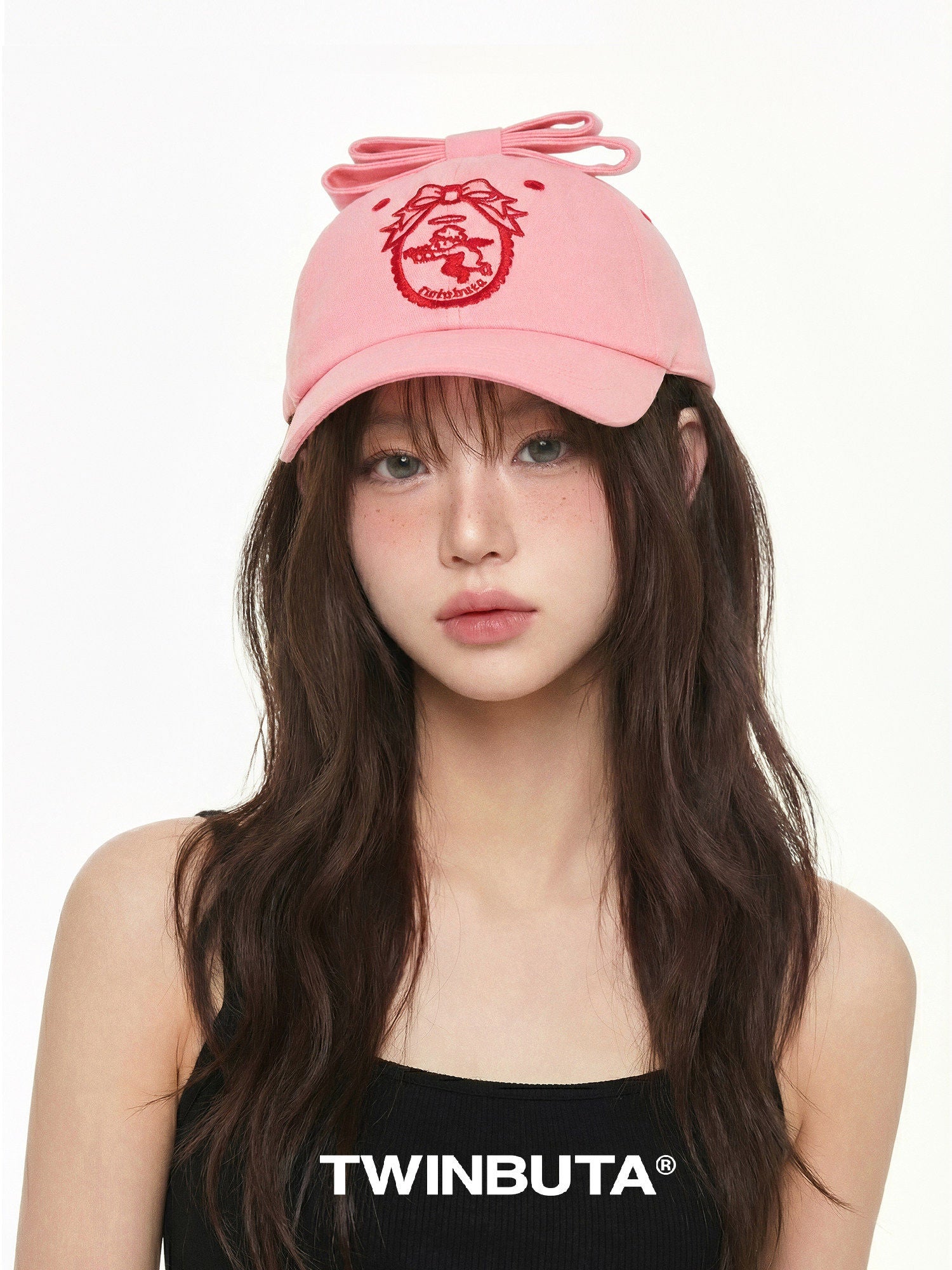 TWINBUTA Rebellious Cupid 3D Bow Contrast Embroidery Baseball Cap