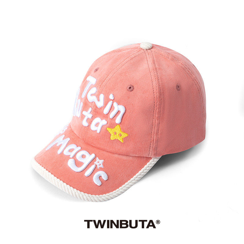 TWINBUTA Colorblock Embroidered Corduroy Baseball Cap