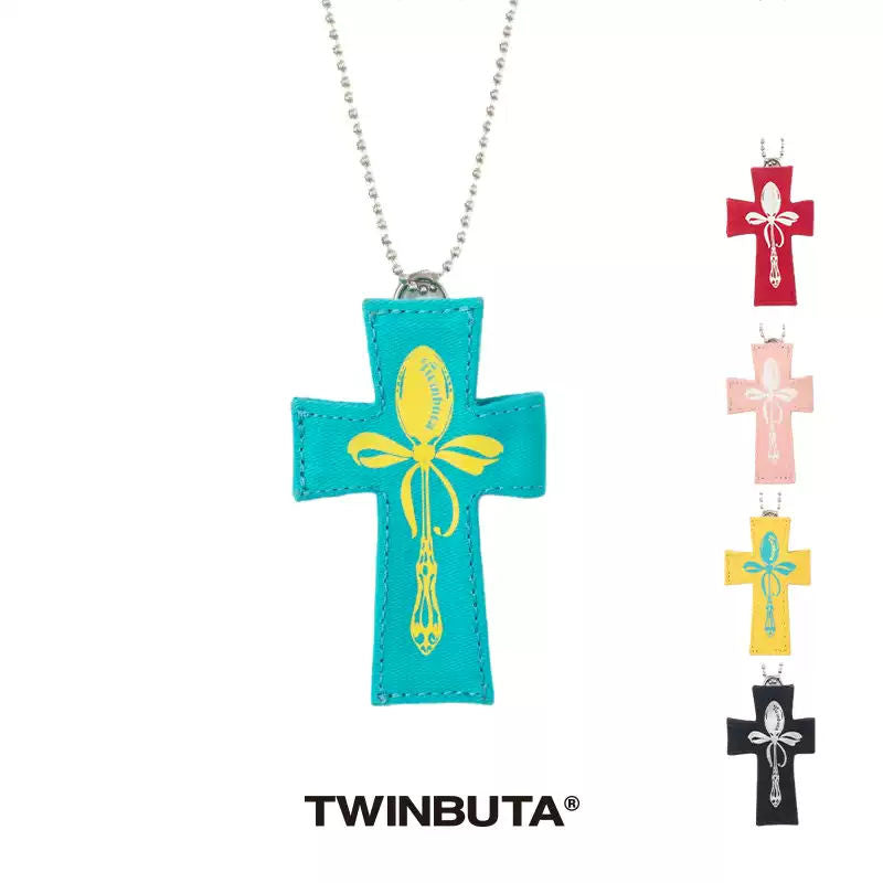 TWINBUTA Buta Cross Cross Pendant Card Holder Fashion Necklace