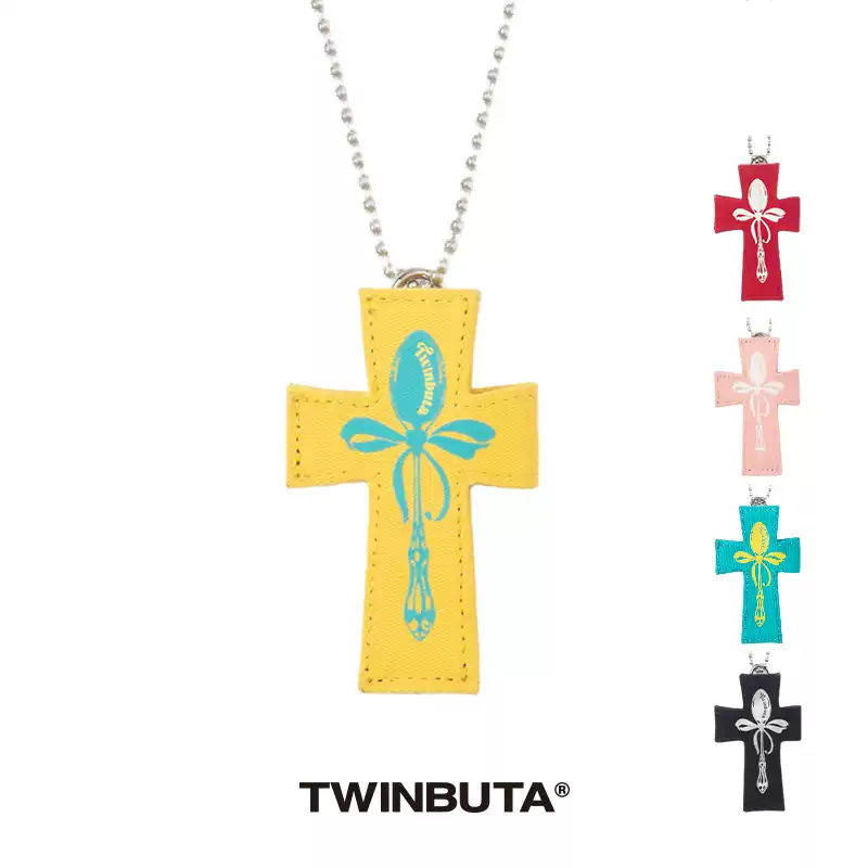 TWINBUTA Buta Cross Cross Pendant Card Holder Fashion Necklace