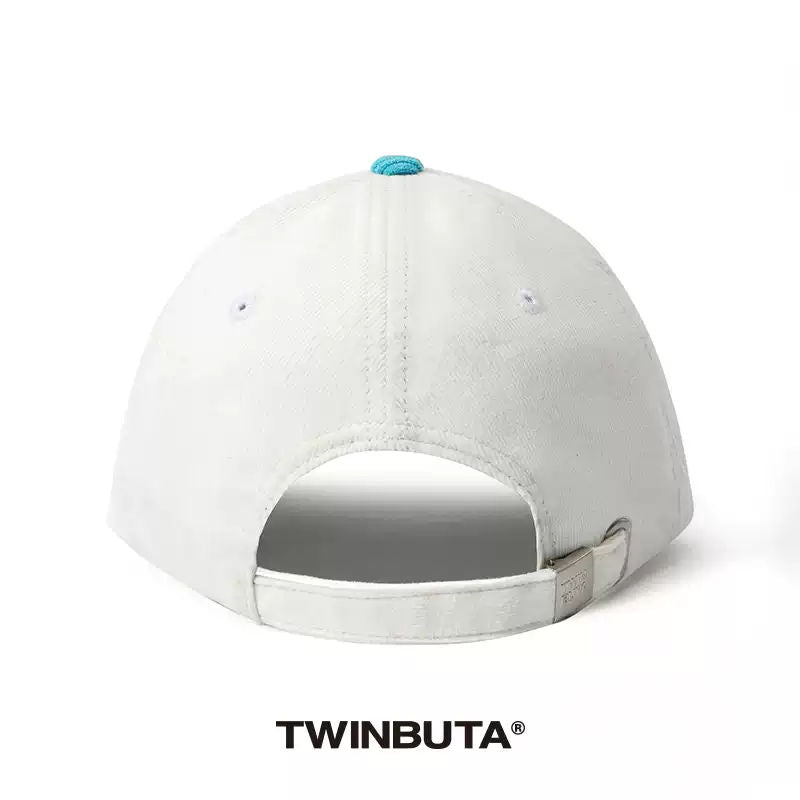 TWINBUTA Colorblock Corduroy Baseball Cap With Embroidery