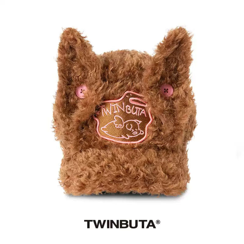 TWINBUTA BUTA HEART Embroidered Plush Baseball Cap