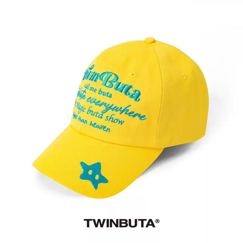 TWINBUTA BUTA Universe Contrast Embroidery Slogan Baseball Cap