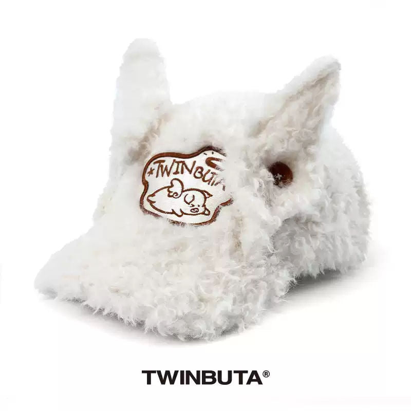 TWINBUTA BUTA HEART Embroidered Plush Baseball Cap