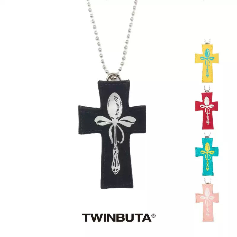 TWINBUTA Buta Cross Cross Pendant Card Holder Fashion Necklace
