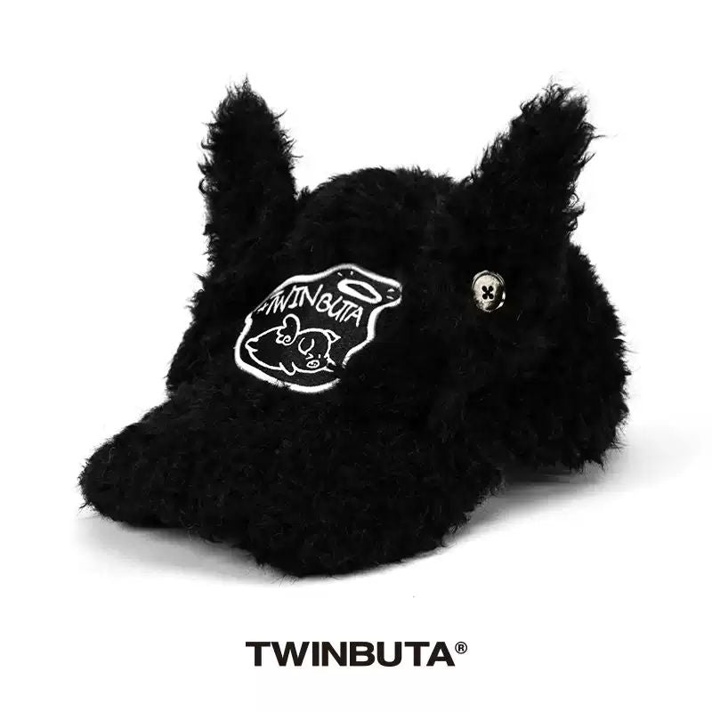 TWINBUTA BUTA HEART Embroidered Plush Baseball Cap