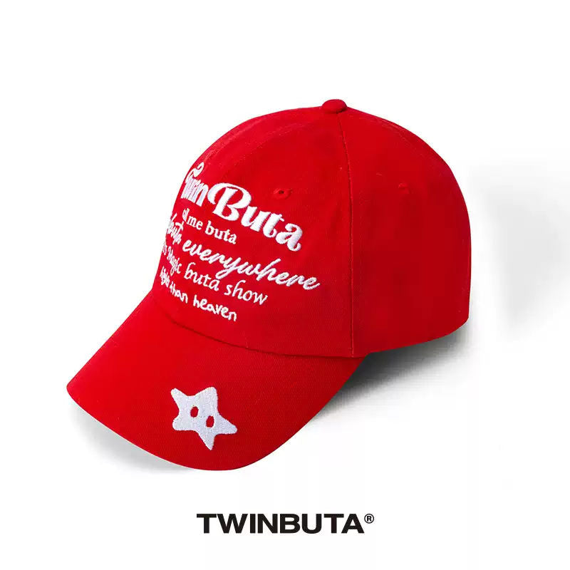 TWINBUTA Colorblock Corduroy Baseball Cap With Embroidery